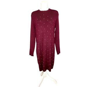 Planet Gold Sweater Dress 1X Wine Red Plus Juniors‎